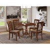 HomeStock 5-Piece Mahogany Finish Solid Wood Top Dining table with 4 Chairs with Drop Leaf Slat Back - 2 of 4