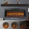 SEVOBAL Indoor Fireplaces 44 Inch Wall Recessed Electric Fireplace with Remote and Imitation Flame, Black, 41.2"*5"*18.8" - 2 of 4