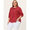 Agnes Orinda Women's Plus Size Stylish Tie Neck 3/4 Ruffle Sleeves Work Office Blouses - 2 of 4