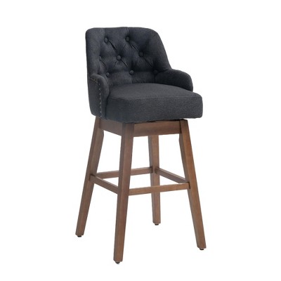 Zeus & Ruta 39.76 in. Counter Height 360 Degree Swivel Bar Stools Set of 2 with Footrest