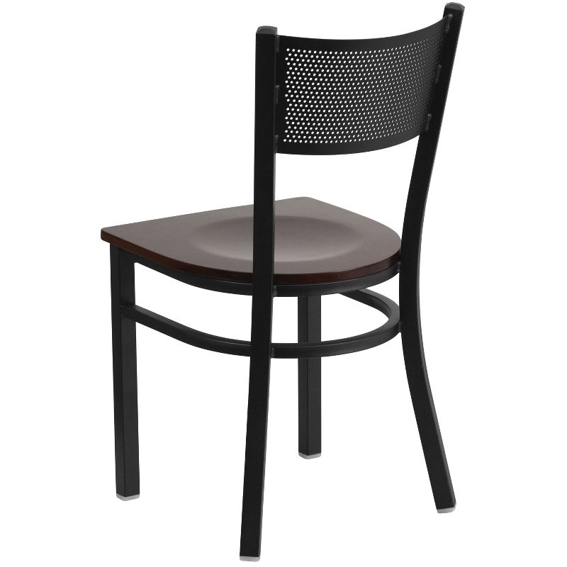 Flash Furniture Black Grid Back Metal Restaurant Chair, 3 of 7