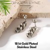 Cuban Chain Link Dangle Chunky Earrings for Women Gold or Silver Stainless Steel - 3 of 4