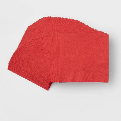 60ct Beverage Disposable Napkin Red - Wondershop™