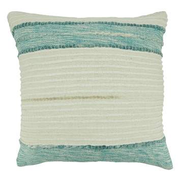 Saro Lifestyle Poly Filled Pillow with Stripe Design, 20", Blue