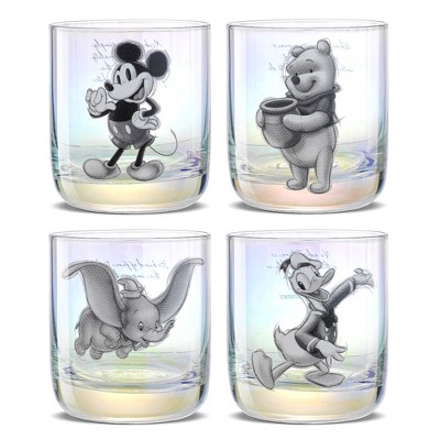 Disney Mickey Mouse Milk Glasses - Set of 4