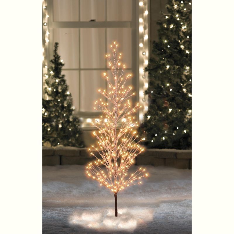 Northlight 6' Pre-Lit LED Brown Artificial Christmas Tree with Icicle Lights- Clear Lights, 6 of 7