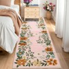 2'*6' Rugs Non-Slip ¨C Floral Print Area Rug Soft Low Pile Carpet | Machine Washable Black Throw Rug with TPR Backing - 3 of 4