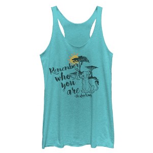 Women's Lion King Simba Never Forget Who You Are Racerback Tank Top - 1 of 3