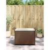Patio Bench with Cushion Brown 45.7"x18.1"x22.4" Poly Rattan - 2 of 4