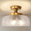 DORESshop 12 in. 3-Light Gold Bowl Glass Semi Flush Mount Ceiling Light for Bedroom, Kitchen, Hallway, Porch - 4 of 4