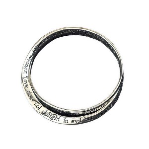Dicksons Love is 1 Corinthians 13 Womens Silver Plated Double Mobius Fashion Bracelet - 1 of 2