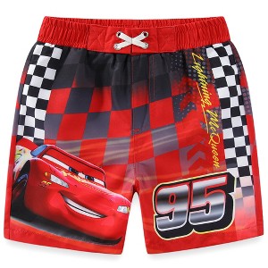 Disney Cars Lightning McQueen Boys UPF 50+ Swim Trunks Bathing Suit for Toddler and Big Kids - Size 2T - 1 of 4