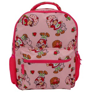 Strawberry Shortcake 16” Backpack With Front Pocket for Girls,  Allover Print Bookbag featuring Strawberry & Custard, Pink - 1 of 4