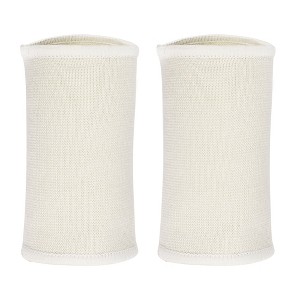 Unique Bargains Volleyball Basketball Beige Stretchy Wrist Protective Support 2 Pcs - 1 of 3