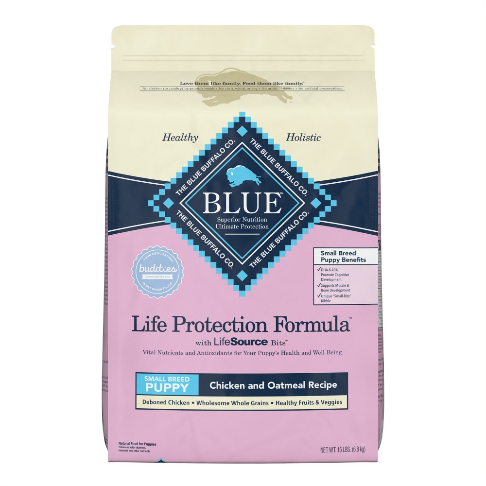 Blue Buffalo Life Protection Chicken & Oatmeal Recipe Small Breed Puppy Dry Dog Food - 15lbs