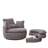 Corduroy Swivel Chair with Storage Ottoman and Back Pillow - 2 of 4