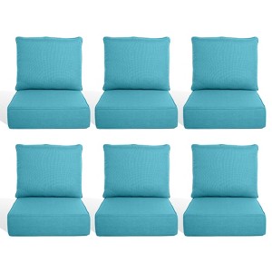 Buenhomino 24"x22" Outdoor Deep Seat Cushion Set, 6-inch Thicked Waterproof Patio Furniture Cushions with Removable Cover,8 Colors - 1 of 4