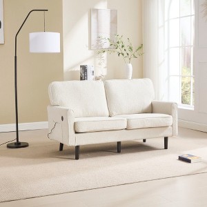 NicBex Mid Century Modern Sofa Bed, Loveseat Sofa with USB & Removable Pillow Cover for Bedroom,Living Room - 1 of 4