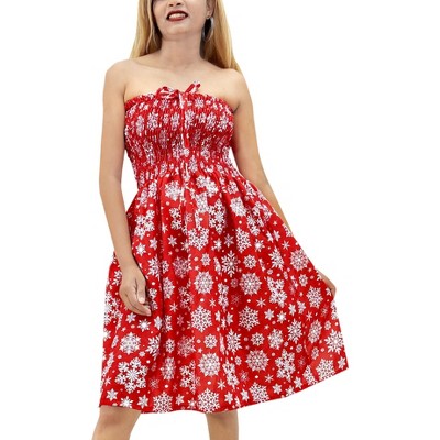 HAPPY BAY Women's Beach A line Slit Mini Dress Ruched Tube Top Evening Party Short Strapless Casual Christmas Tree Dress for Women