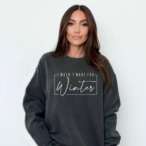 Simply Sage Market I Wasn't Made For Winter With Border Garment Dyed Sweatshirt - 1 of 4