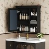 Yukimo 28.74"H Black Wall Mounted Medicine Cabinet with Mirror, Over the Toilet Storage Organizer, Adjustable Shelves, Soft-Close Door - 3 of 4