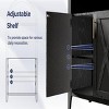 GlasFlength Decorative Storage Cabinets Modern Elegant Design High-Arched With Two Doors Three Shelves For Living Room, Black, 30.7"*15.4"*63.2" - 3 of 4