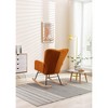 VASIP Teddy Fabric Rocking Gilder ,Wooden Rocking Legs Chair for Living Room,Ivory - 2 of 4