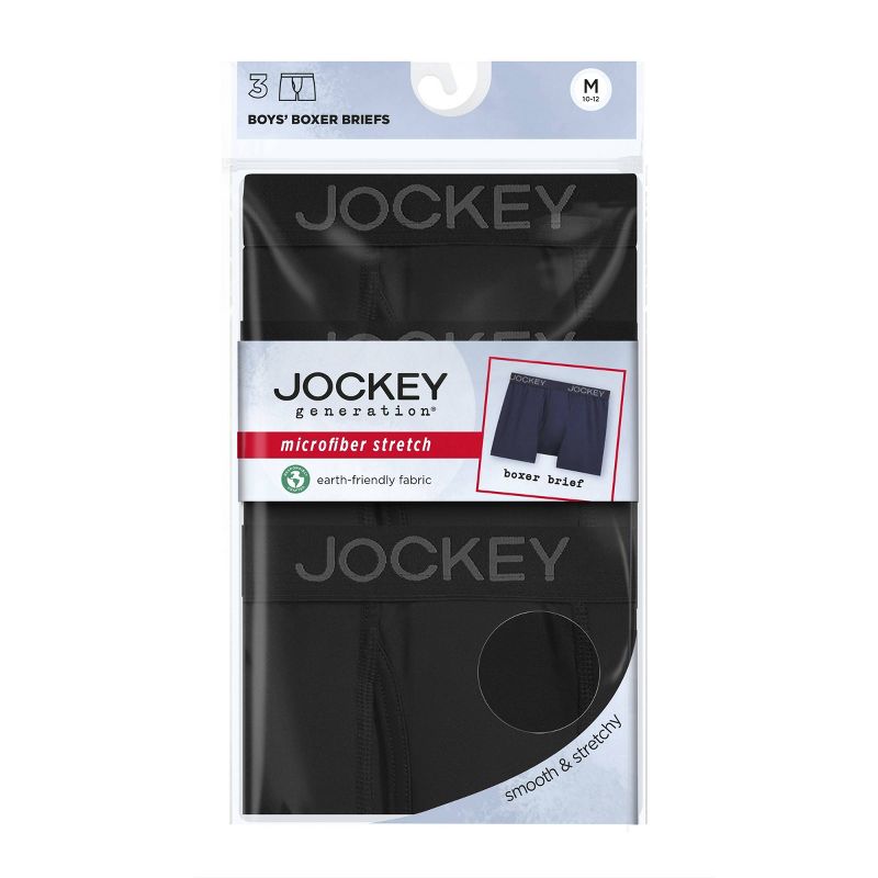 Jockey Generation™ Boys' 3pk Microfiber Boxer Briefs - Black, 4 of 5