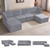 Mjkone Oversized Modular Sectional Sofa, U/L-Shaped Couch with Deep Seat, Ottoman, Convertible Modern Linen Sleeper Sofa Bed - 2 of 4
