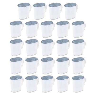 Sterilite 2 Quart Plastic Hinged Pitcher with Comfort Grip Handle