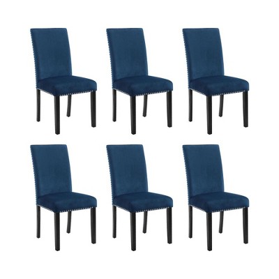 New Classic Furniture, Celeste Blue Wood Upholstered Dining Chair (Set of 6)