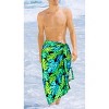 HAPPY BAY Men's Lava Lava Hawaiian Vacation Sarongs Summer Long Beach Cover Up Swimwear Holidays Pareo Beachwear for Men One Size Green, Leaf - 2 of 4
