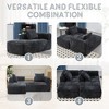 37.5" Chenille Minimalist Loveseat Sofa with Sleeper & Deep Seat - 3 of 4