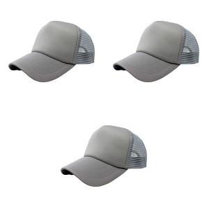 3 Pack Trucker Hats Classic Mesh Back Caps Adjustable Snap Closure - 1 of 4