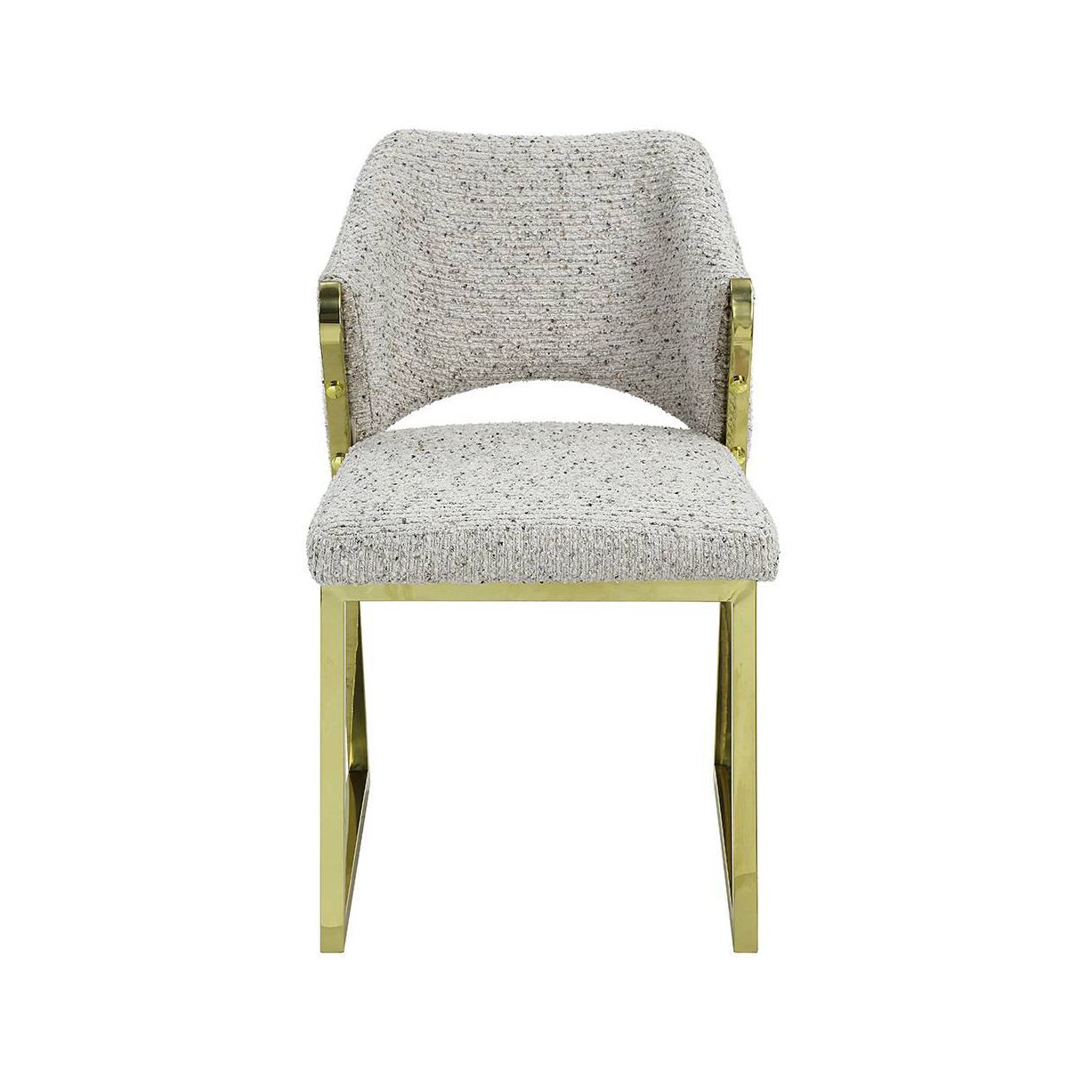 Acme Furniture Galdesa Dining Chair Teddy Faux Shearling/Gold Finish - thumbnail 2