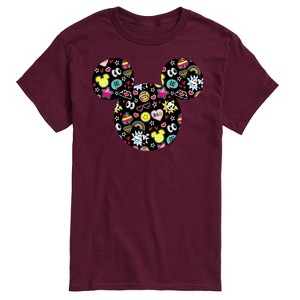 Men's - Disney - Mickey Logo with Emojis Short Sleeve Graphic T-Shirt - 1 of 4
