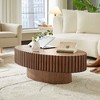 CAVINAS Modern Side Table Oval Coffee Table with Sturdy Base, End Table for Living Room, Bedroom - 2 of 4