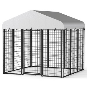XBRIGH Large, medium and small black square dog crate for outdoor and lawn use with UV cover for outdoor backyard farms - 1 of 4