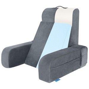 Itopfox 10-in-1 Ergonomic Reading Pillow with Detachable Armrests, Memory Foam Back Support for Sitting in Bed or Couch, Comfortable for Reading - 1 of 4