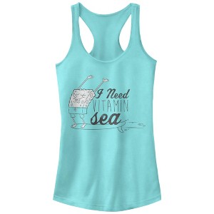 Juniors Womens SpongeBob SquarePants Need Vitamin Sea Racerback Tank Top - 1 of 3