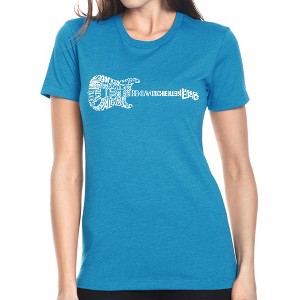 LA Pop Art Women's Premium Blend Word Art T-shirt - Rock Guitar - 1 of 4
