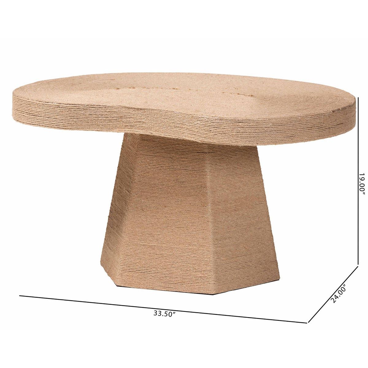bali & pari Lenka Natural Jute Coffee Table Natural Brown - thumbnail 7