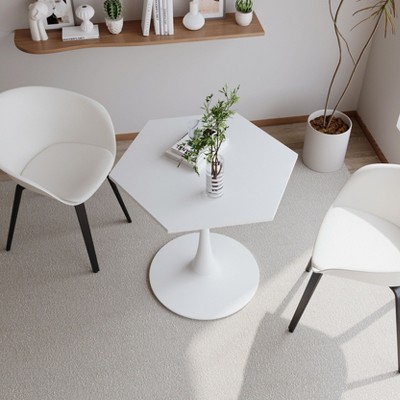 NicBex 31.5" Modern Octagon/Hexagon Coffee Table with MDF Table Top & Metal Base,Durable End Table for Living Room,Dining & Kitchen