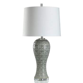 Geometric Overlay Design Table Lamp Gray Glaze Finish - StyleCraft