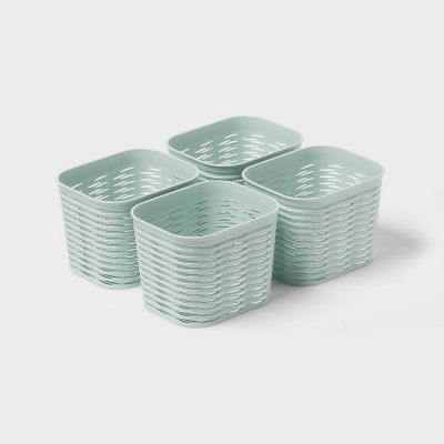 4pk Wave Mini Decorative Basket Mint Green - Brightroom™