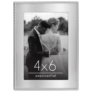 Americanflat Silver Picture Frame with Beaded-Style Detailing and Shatter-Resistant Glass - Gallery Style Frames for Tabletop or Wall Display - 1 of 4