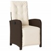 vidaXL Reclining Patio Chairs 2 pcs with Footrest Brown Poly Rattan - 4 of 4