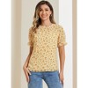 INSPIRE CHIC Women's Chiffon Short Sleeve Ruffled Trim Floral Blouse - 2 of 4