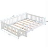 CAVINAS Twin Size Wood Montessori Bed,Modern Floor Bed Frame with Safety Guardrails and Door,Toddler Bed for Bedroom,White - 3 of 4
