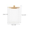 Unique Bargains Acrylic Bamboo Wood Cotton Swab Jar for Bath Clear Wood Color 1 Pc - 4 of 4